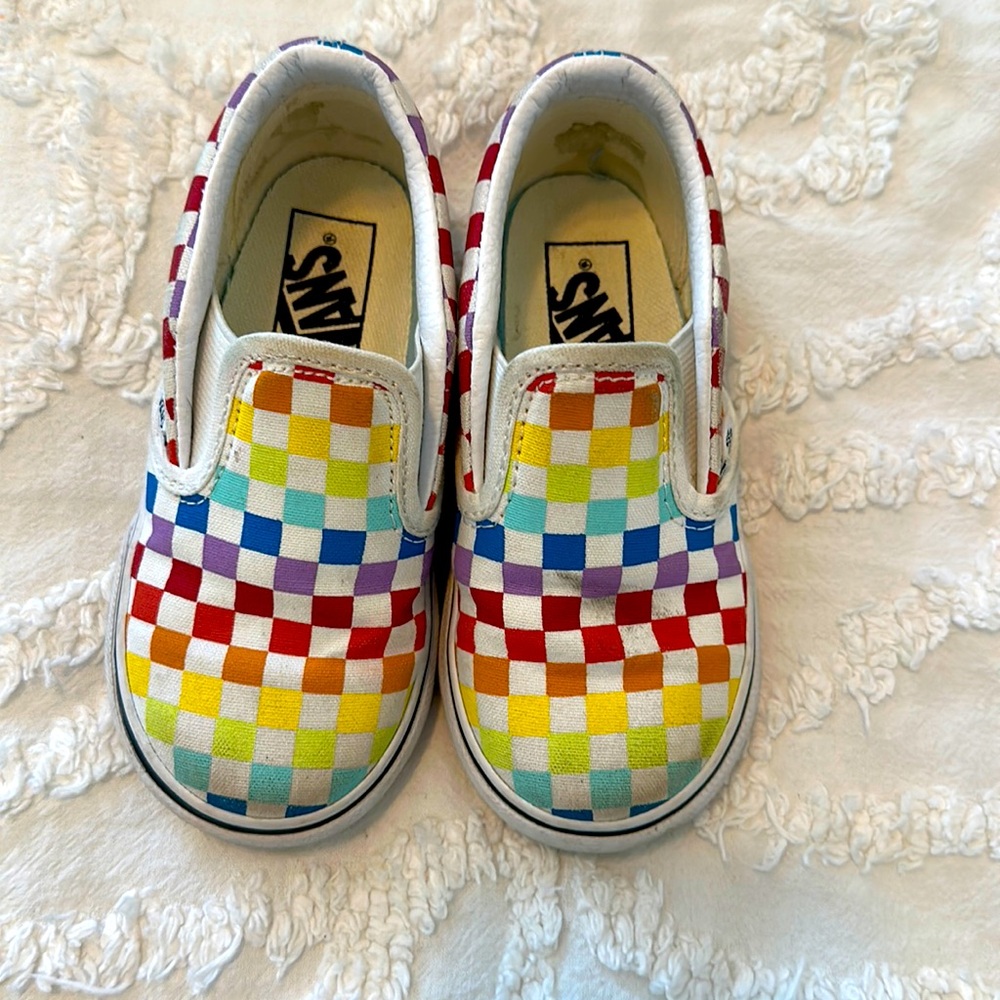 Toddler slip on rainbow vans